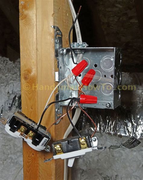 0 attic junction boxes 2 in with by 4|attic light with outlet.